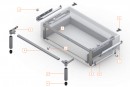 BLUM Z95.4100 zestaw Space Step 410 mm, Orion szary