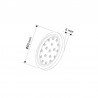Reflektor LED Orbit 1,5W, 12V, 16 diod LED, kolor aluminium ciepły biały