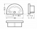 TM-końcówki do listwy Arc 12 półokrągłe (para)