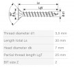 SPAX wkręt 3,5x30 główka stożkowa PZ, W, 4C MH