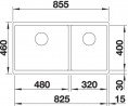 BLANCO 523585 zlewozmywak SUBLINE 480/320-U szarość skały manualny SILGRANIT