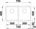 BLANCO 523578 zlewozmywak SUBLINE 350/350-U biały manualny SILGRANIT PuraDur
