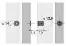 HETTICH 13157 Magnes M73/GP9 4kg, biały
