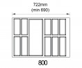 K-BLUM Legrabox M 500mm/40kg, szary,wkręt+Wkład na sztućce Classico Kristall 80