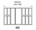 K-BLUM Legrabox M 500mm/40kg,szary,wkręt+wkład na sztućce Classico Kristall 90