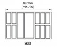 K-BLUM Legrabox M 500mm/40kg,biały,wkręt+wkład na sztućce Classico Kristall 90