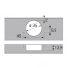 HETTICH 9091520 Sensys 8631 nakładany 95° ze spręż,do grub. 32mm,45x9.5,na wkręt