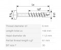 SPAX wkręt  6x100/61 główka półkulista  TSX,W,4C,