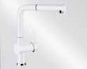 BLANCO 516710 bateria LINUS-S jedwabiście  biały ruchoma wylewka ceramika-look