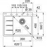 FRANKE Dřez CNG 611-62 TL/7 620x500mm černá matná