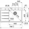 FRANKE Dřez CNG 611-78 TL/7 780 x 500 onyx odkap vlevo