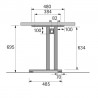HETTICH 9280583 noga łącząca C aluminium finiš