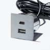 VersaPick, 1x USB A/C, kwadrat, stal nierdzewna