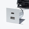 VersaPick, 1x USB A/C, kwadrat, biały matowy RAL 9003