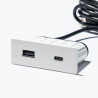 VersaPick, 1x USB A/C, prostokąt, biały matowy RAL 9003