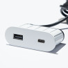 VersaPick, 1x USB A/C, owalny, biały matowy RAL 9003