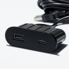 VersaPick, 1x USB A/C, owalny, czarny matowy