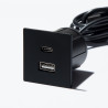 VersaPick, 1x USB A/C, kwadrat, czarny matowy