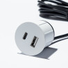 VersaPick, 1x USB A/C, okrągły, biały matowy RAL 9003