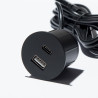 VersaPick, 1x USB A/C, okrągły, czarny matowy