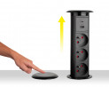 StrongPower Wysuwane gniazdo el. ,3x 230V, USB A+C, ład. bezprzewod.,czarne FR