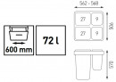 K-StrongBins komplet sortownika 72l 2x27l + 2x9l