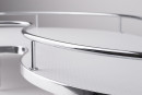 StrongWire półki narożne z tłumieniem lewe, białe dno, bok chrom