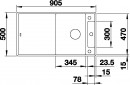 BLANCO 523225 zlewozmywak AXIA III 5 S-F antracyt InFino z korkiem SILGRANIT