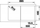 BLANCO 523215 zlewozmywak AXIA III 5 S antracyt z korkiem SILGRANIT PuraDur