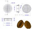 Wywietrznik 50 mm, wysokość 17 mm, czereśnia