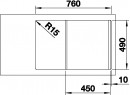 BLANCO 523177 zlewozmywak AXIA III 45 S biały InFino z korkiem SILGRANIT PuraDur