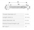 SPAX vrut 3x30 půlkulatá hlava TXS, W, 4C