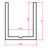 WC Al elox profil U 13 mm, długość  2 m