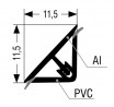 TL - SUPER listwa przyblatowa L20/tr/Aluminum szczotkowane 4m