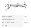 SPAX wkręt  5x35 główka półkulista  PZ,W,4C MH