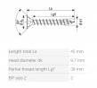 SPAX wkręt  5x45 główka półkulista  PZ,W,4C MH