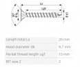 SPAX wkręt  5x20 główka półkulista  PZ,W,4C MH