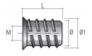 Mufa wkręcana z kołnierzem BU36 M6x10mm
