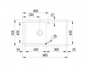 StrongSinks S3 Zlewozmywak Dnipro 865, 865 x 505 mm nierdz., mimośród
