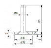 HETTICH 9318260 Śruba regulacyjna do cokołów M8/80