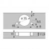 HETTICH 9313271 Novisys 105° TB45 wpuszczany, do wciskania, PTO