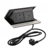 LEGRAND PopUp, 1x 230V,1x USB A/C ładowarka, imitacja stali nierdz. szczotkowana