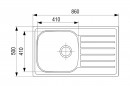 StrongSinks S1 Zlew Mohan stal nierdz. satyn.  860x500, z okap.,montaż od góry