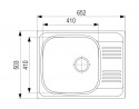 StrongSinks S1 Zlew Odra stal nierdzewna 652x503 z odpłwem, montaż od góry