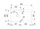 StrongSinks S3 Zlewozmywak granit ZALA 860, 860 x 500 mm,z ociekaczem,brązowy