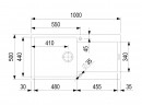StrongSinks S3 Zlewozmywak granit ZALA 1000,1000x500 mm,z ociekaczem,brązowy