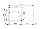 StrongSinks S3 Zlewozmywak granit Labe 1000, 1000x500 mm,z ociekaczem,brązowy