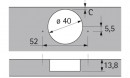HETTICH 9155242 Intermat 9935 półnakładany, drzwiczki aż 43mm, na wkręt