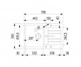 StrongSinks S3 Zlewozmywak granit Vardar 780,780x500mm,z ocieka. z odpływ.szary