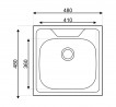 StrongSinks Zlew stal nierdzewna polerowana 480x480, montaż od góry